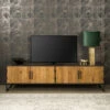 Tv-meubel Staal En Teak 200 Cm -BePureHome Verkoop tower living felino tv meubel metaal en teak 200 cm 02