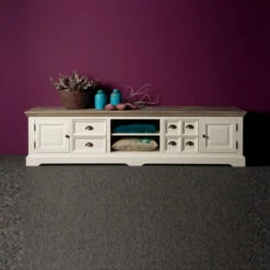 Landelijk Tv-meubel Wit 220 Cm