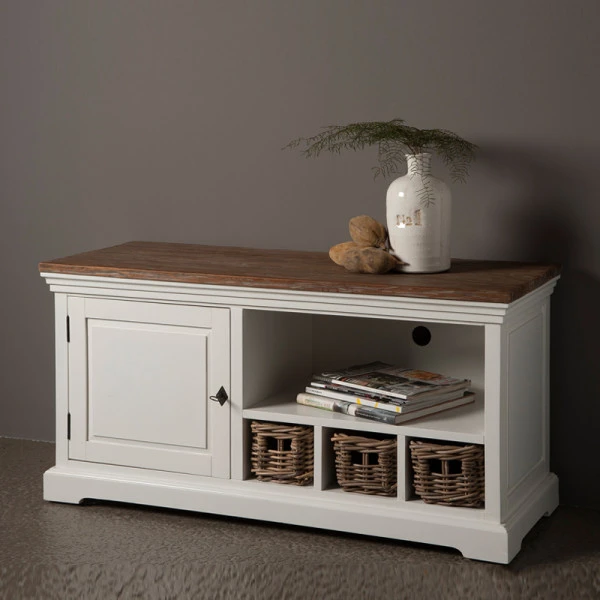 Tv-meubel Met Manden Landelijk120 Cm 1 Tv-meubel Met Manden Landelijk120 Cm