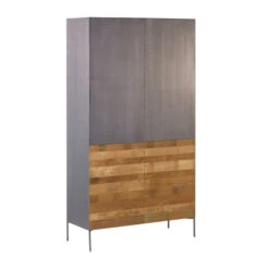 Design Kast Teak En Metaal -BePureHome Verkoop tower living pandora wandkast metaal en hout 02
