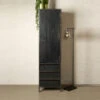 Smalle Zwarte Wandkast -BePureHome Verkoop tower living paterno hoge zwarte wandkast 01