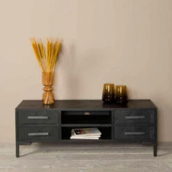 Zwarte Vissengraat Tv Meubel