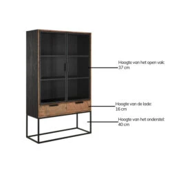 Vitrinekast Industrieel Teak No. 1 -BePureHome Verkoop vitrinekast teakhout no