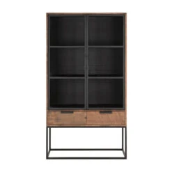 Vitrinekast Industrieel Teak No. 1 -BePureHome Verkoop vitrinekast teakhout no.1 cosmo dtp home 01
