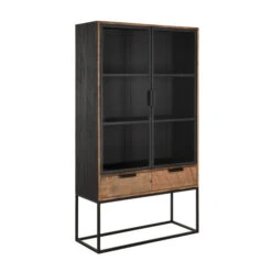 Vitrinekast Industrieel Teak No. 1 -BePureHome Verkoop vitrinekast teakhout no.1 cosmo dtp home 02