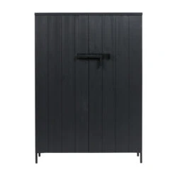 WOOOD Zwarte Kast Grenen Diep Zwart