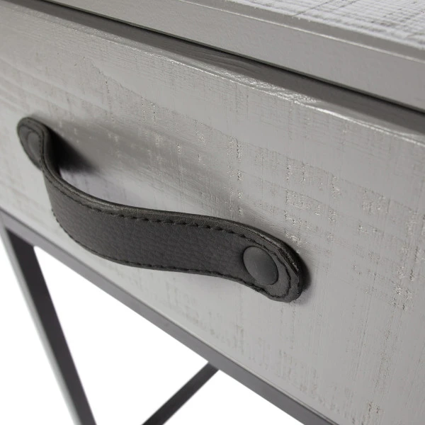 WOOOD Stoer Nachtkastje Van Grijs Hout 5 WOOOD Stoer Nachtkastje Van Grijs Hout - Afbeelding 5