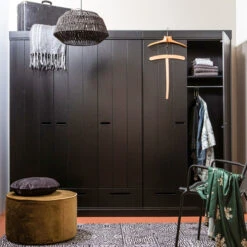 WOOOD Zwarte Kledingkast 2-deurs Met Lades -BePureHome Verkoop zwarte kledingkast 2deurs met lades woood connect 06