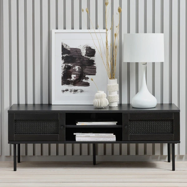 Zwarte Rotan Tv-meubel 1 Zwarte Rotan Tv-meubel