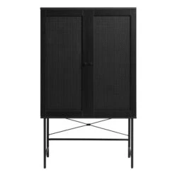 Zwarte Wandkast Met Rotan -BePureHome Verkoop zwarte wandkast met rotan bodio pose 01