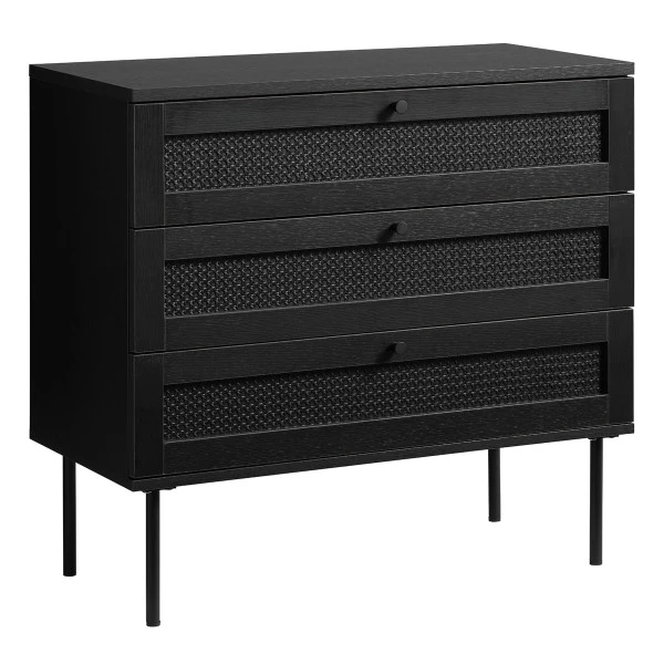 Zwarte Wandkastje Met Rotan 2 Zwarte Wandkastje Met Rotan - Afbeelding 2