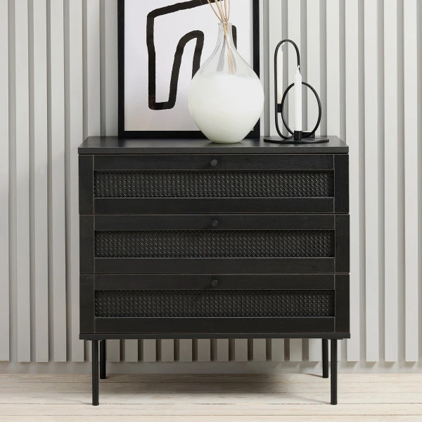 Zwarte Wandkastje Met Rotan 1 Zwarte Wandkastje Met Rotan